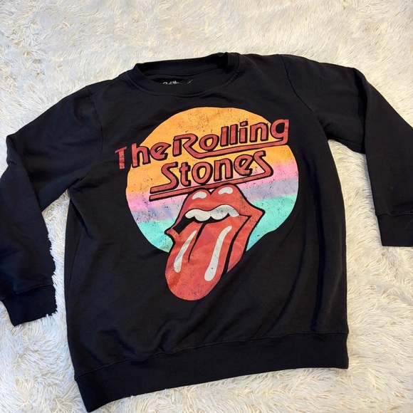 Rolling Stones Tongue Crew Neck Sweatshirt Black Lightweight Woman’s Medium - Picture 9 of 9